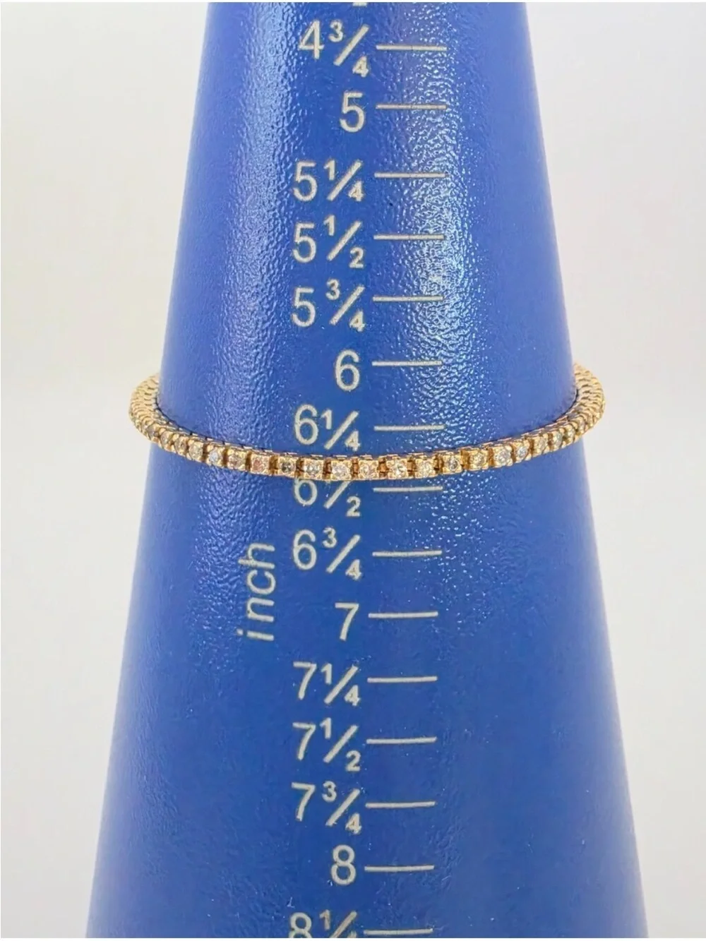 Vintage 14k Yellow Gold Natural Diamond Tennis Bracelet (103) - Picture 8 of 12